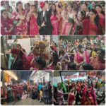 शहर में परशुराम मारवाड़ी ब्राह्मण समाज महिला मंडल द्वारा पारंपरिक रीति-रिवाजों के साथ निकाली गई गणगौर की पाती